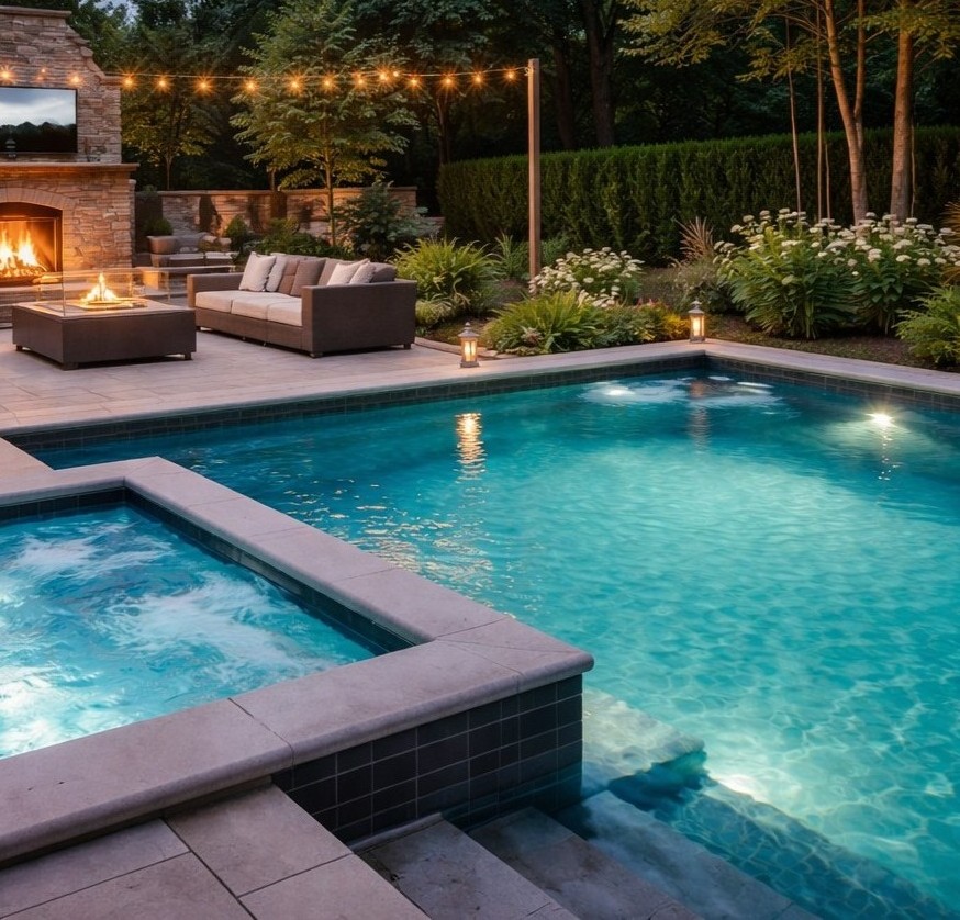 Backyard Fiberglass Pool