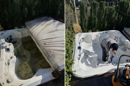 Before and After Hot Tub Cleaning